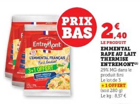 Emmental Rape Au Lait Thermise Entremont