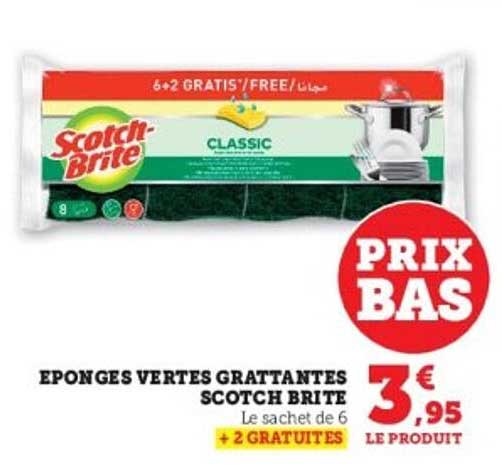 EPONGES VERTES GRATTANTES SCOTCH BRITE