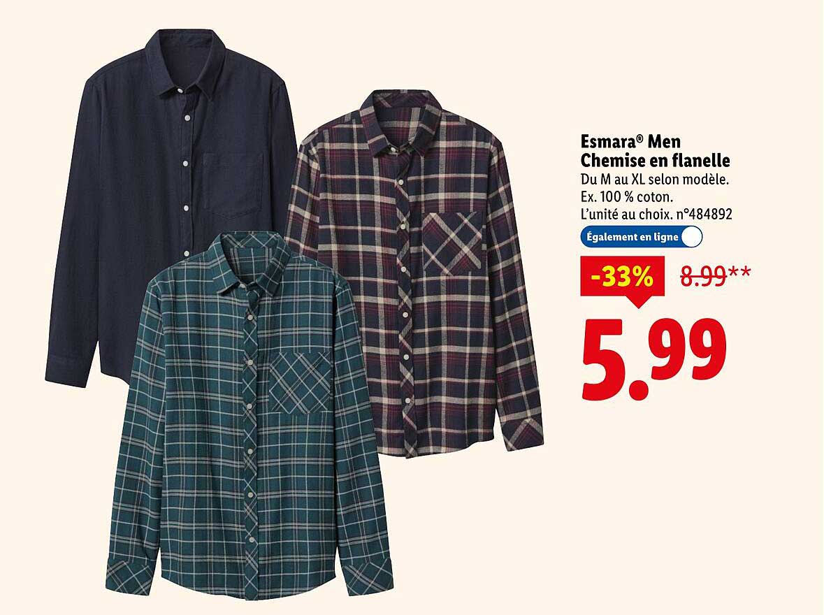 Esmara® Men Chemise en flanelle