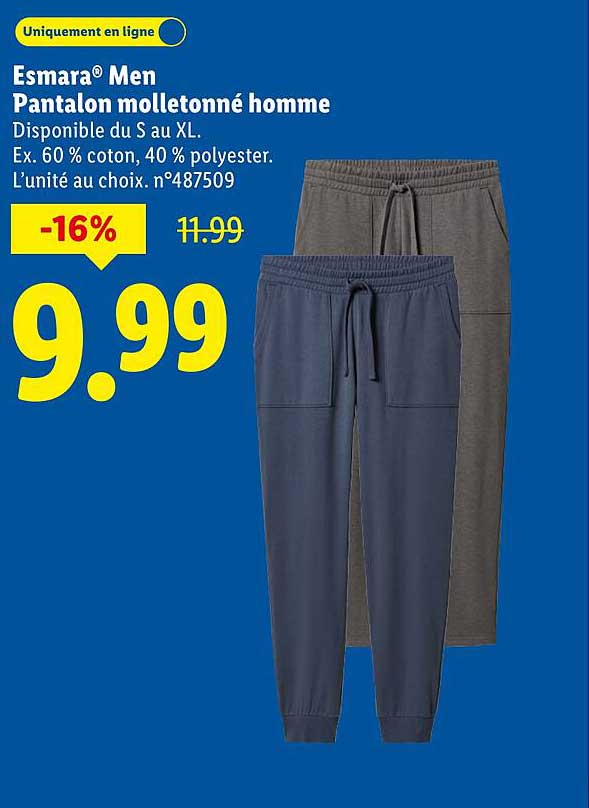 Esmara® Men Pantalon molletonné homme