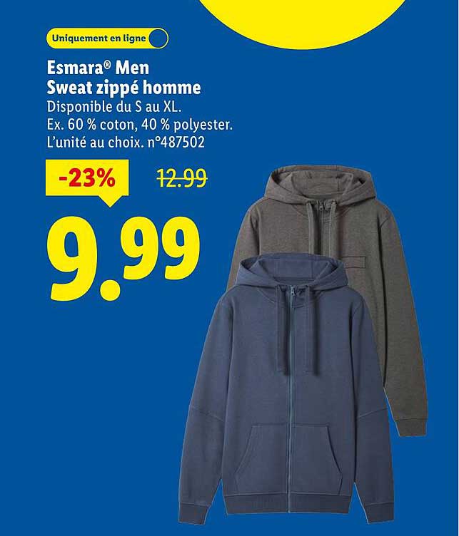 Esmara® Men Sweat zippé homme