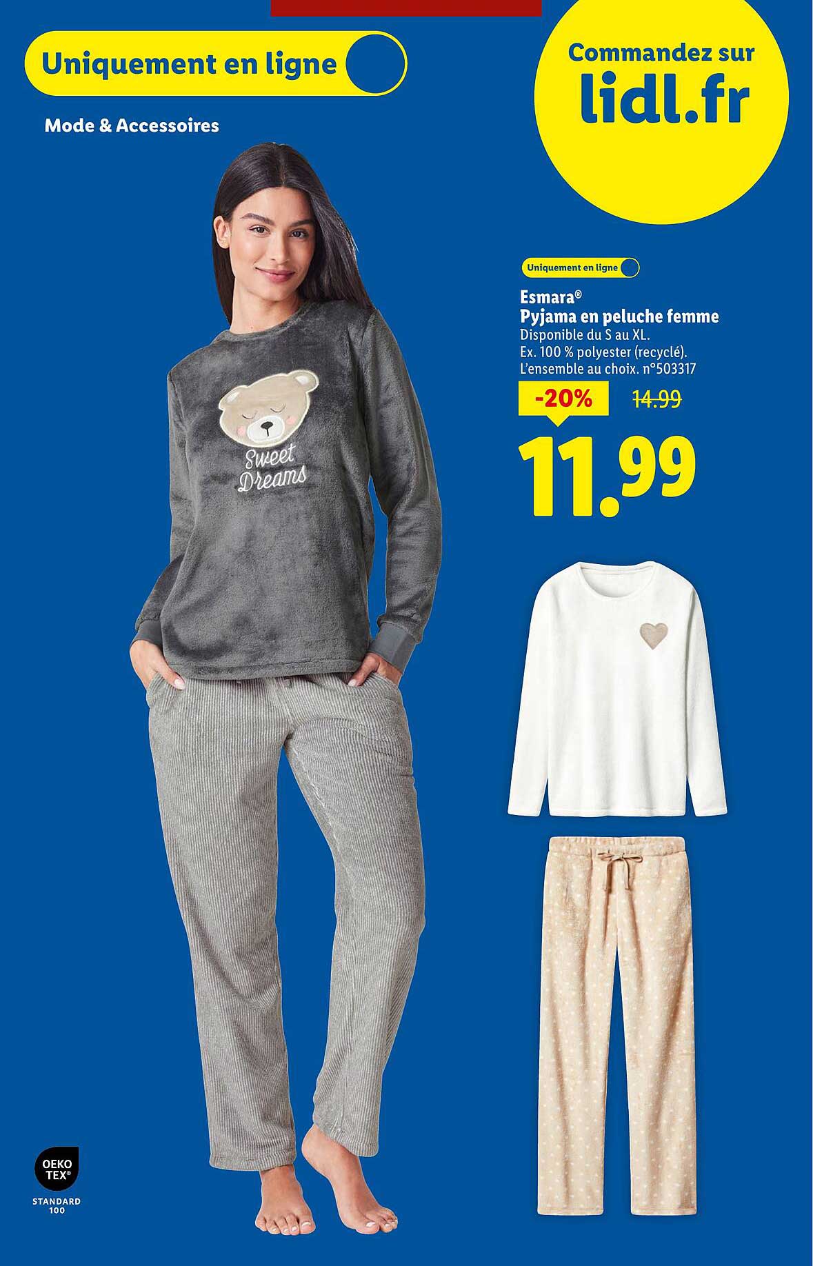 Esmara® Pyjama en peluche femme