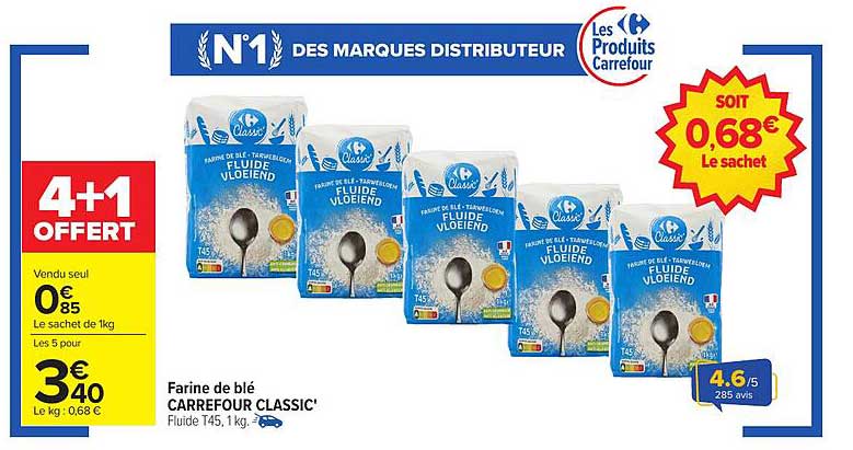 Farine de blé CARREFOUR CLASSIC'