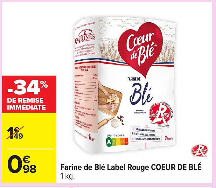 Farine de Blé Label Rouge COEUR DE BLÉ