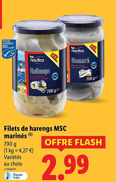 Filets de harengs MSC marinés