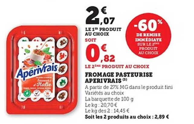 FROMAGE PASTEURISE APERIVRAIS
