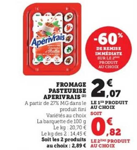 FROMAGE PASTEURISE APERIVRAIS