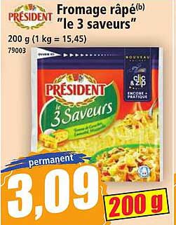 Fromage râpé "le 3 saveurs"