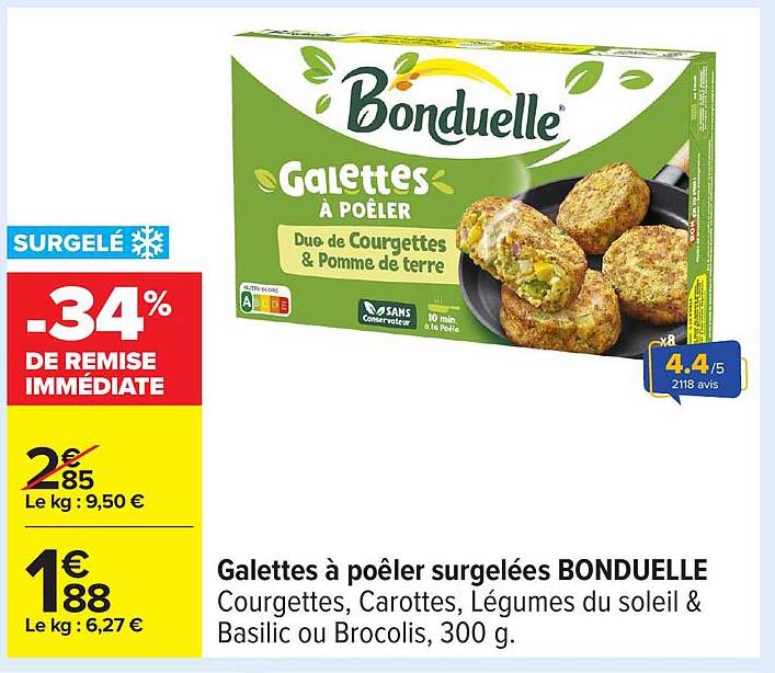 Galettes à poêler surgelées BONDUELLE
