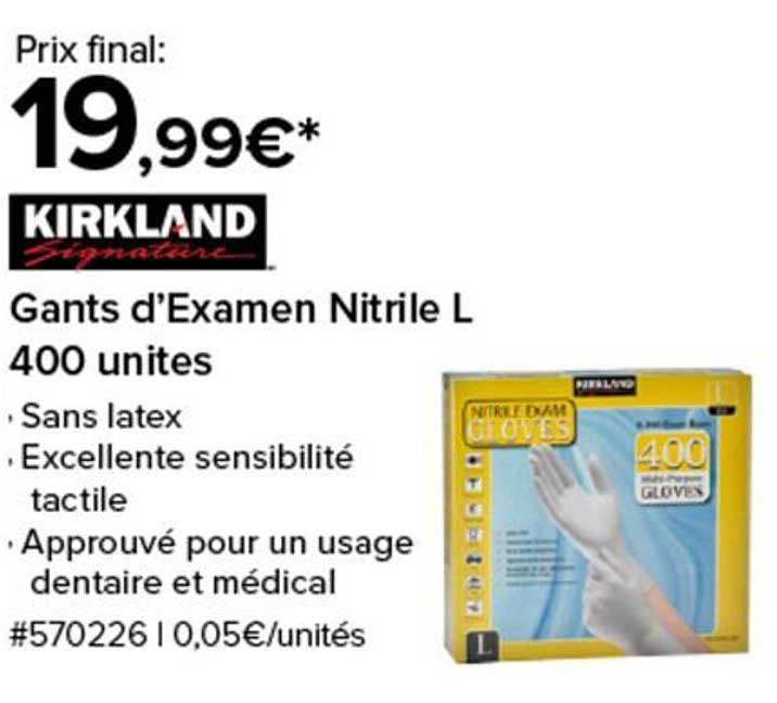 Gants d’Examen Nitrile L 400 unités
