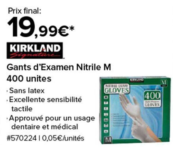 Gants d’Examen Nitrile M 400 unités