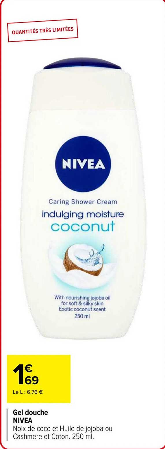 Gel douche NIVEA Noix de coco et Huile de jojoba