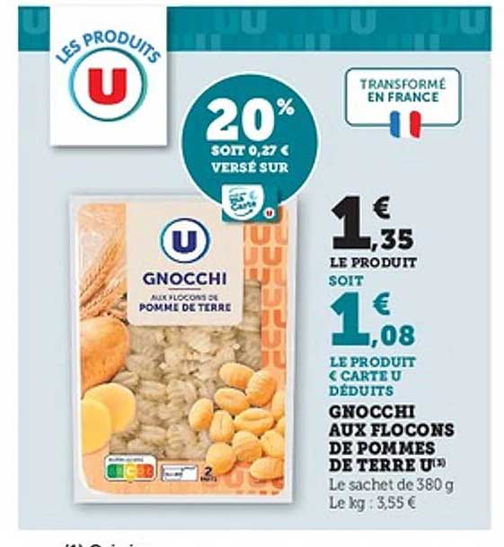 Gnocchi aux flocons de pommes de terre U