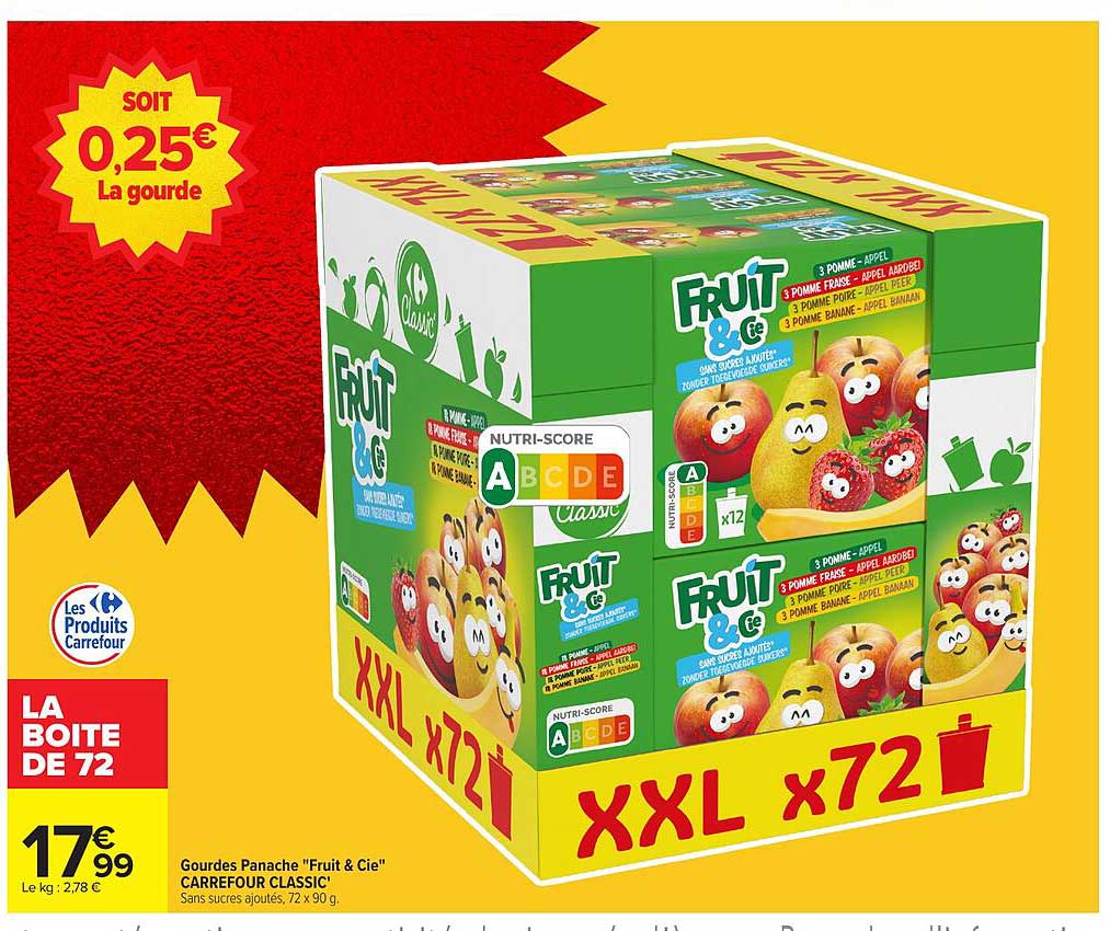 Gourdes Panache "Fruit & Cie" Carrefour Classic'