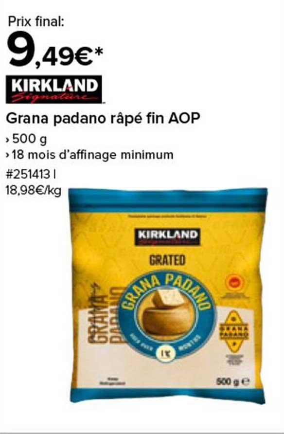 Grana padano râpé fin AOP