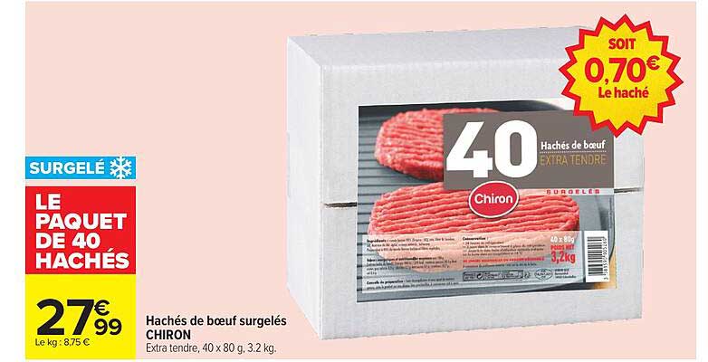 Hachés de boeuf surgelés CHIRON