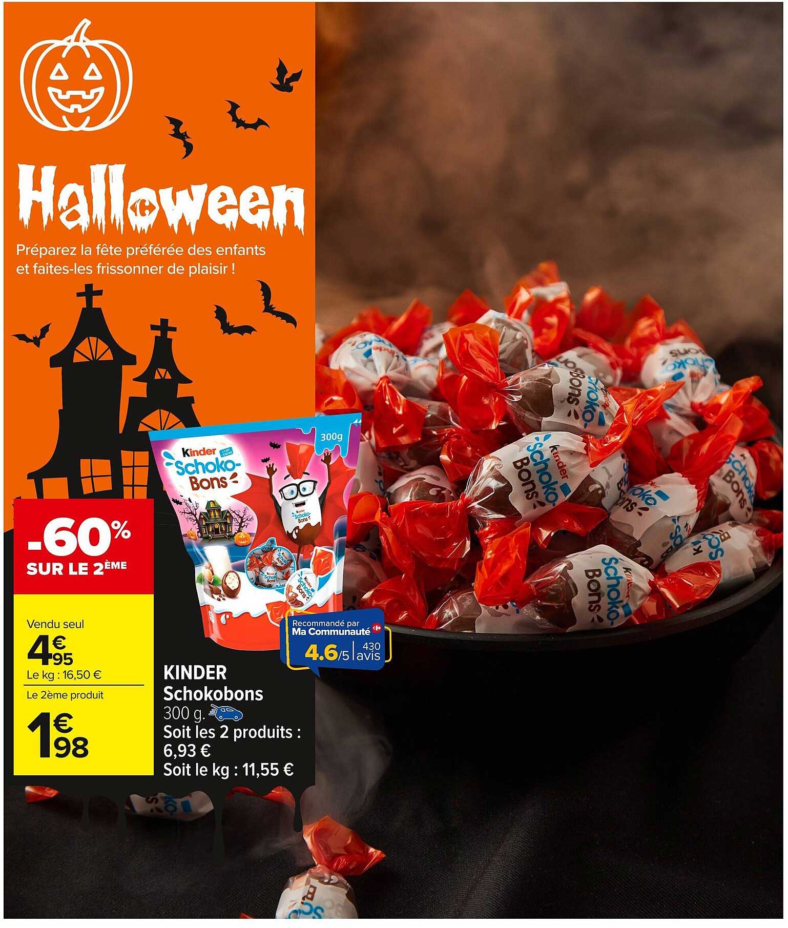 Halloween - Kinder Schokobons 300 g - 60% sur le 2ème