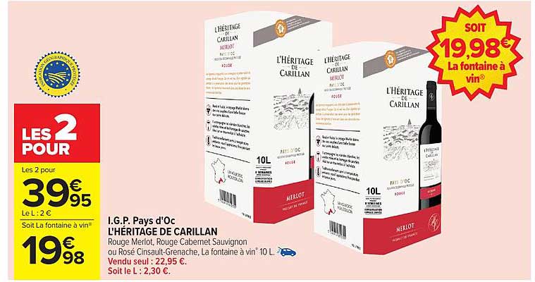 IGP. Pays d'Oc L'Héritage de Carillan