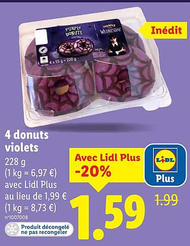 Inédit - 4 donuts violets