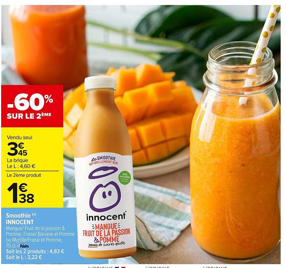 Innocent Smoothie Mangue/Fruit de la Passion & Pomme