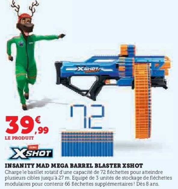 INSANITY MAD MEGA BARREL BLASTER XSHOT