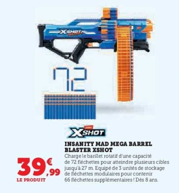 INSANITY MAD MEGA BARREL BLASTER XSHOT