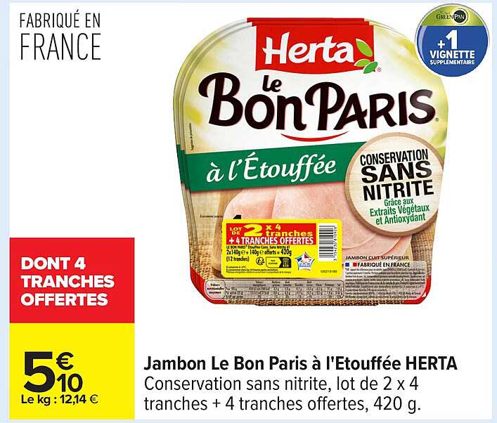 Jambon Le Bon Paris à l'Étouffée HERTA