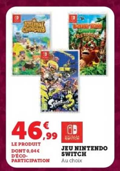 JEU NINTENDO SWITCH Au choix