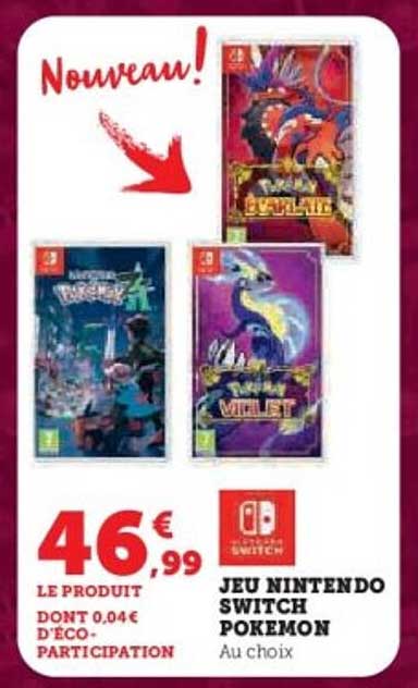 JEU NINTENDO SWITCH POKEMON Au choix