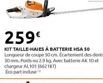KIT TAILLE-HAIES À BATTERIE HSA 50