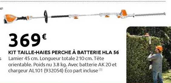 KIT TAILLE-HAIES PERCHE À BATTERIE HLA 56