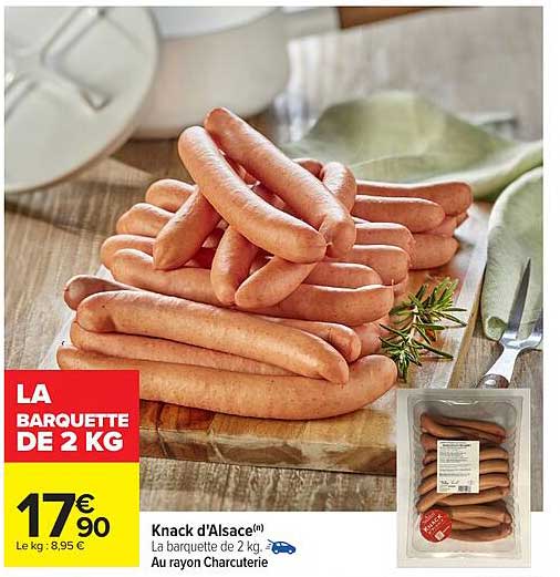 La barquette de 2 kg de Knack d'Alsace