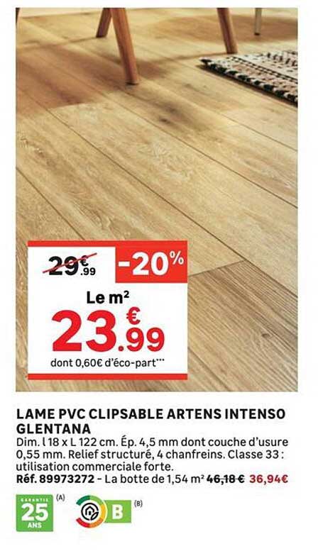LAME PVC CLIPSABLE ARTENS INTENSO GLENTANA