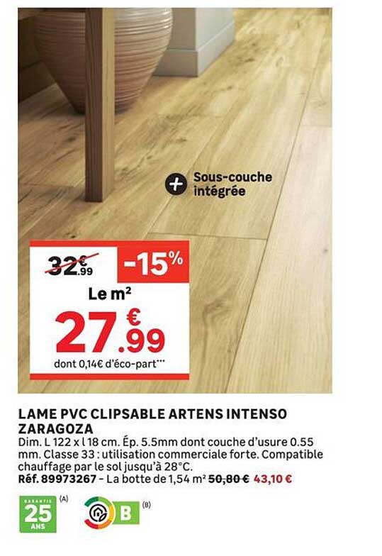 LAME PVC CLIPSABLE ARTENS INTENSO ZARAGOZA