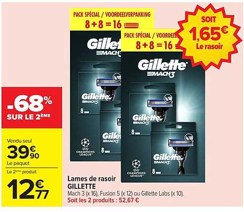 LAMES DE RASOIR GILLETTE MACH 3