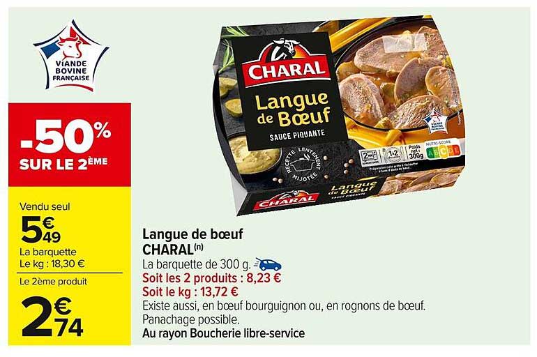 Langue de bœuf CHARAL