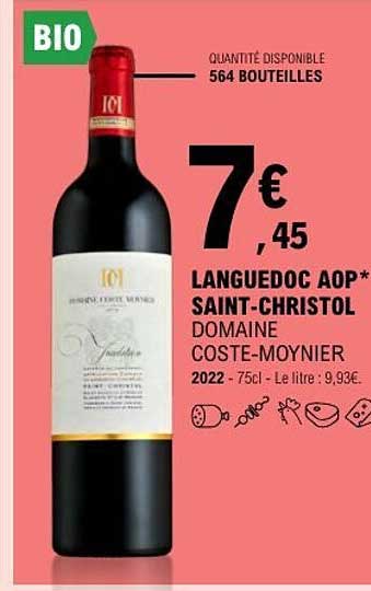 LANGUEDOC AOP* SAINT-CHRISTOL DOMAINE COSTE-MOYNIER