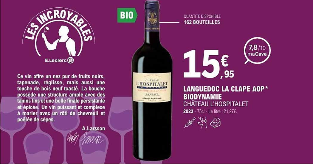 LANGUEDOC LA CLAPE AOP* BIODYNAMIE