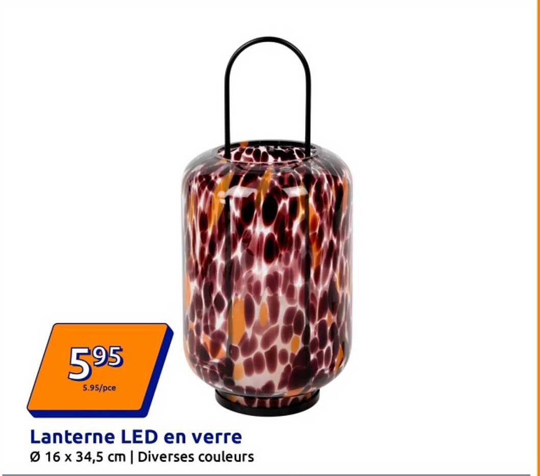 Lanterne LED en verre
