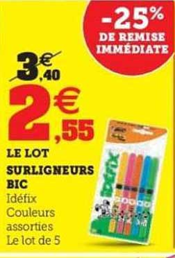 LE LOT SURLIGNEURS BIC