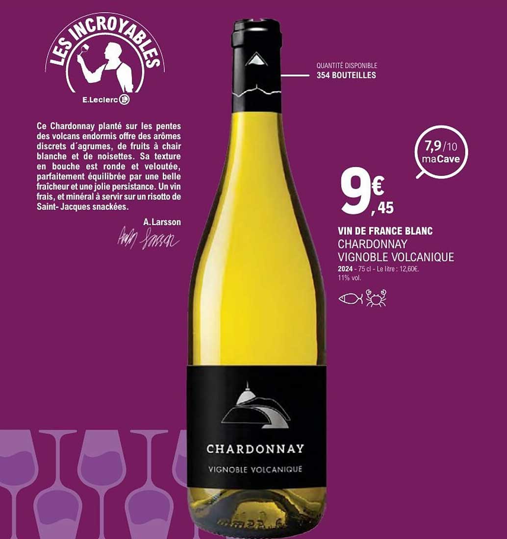 Les Incroyables E.Leclerc - Chardonnay Vignoble Volcanique