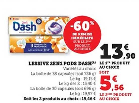 LESSIVE 2 EN 1 PODS DASH
