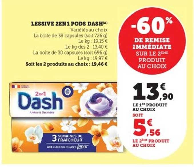 LESSIVE 2EN1 PODS DASH