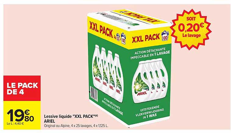 Lessive liquide ''XXL PACK'' ARIEL