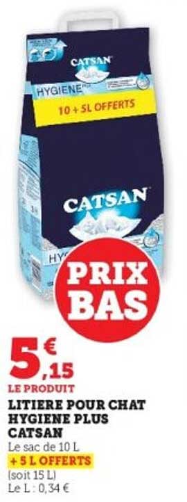 LITIERE POUR CHAT HYGIENE PLUS CATSAN