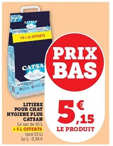 LITIERE POUR CHAT HYGIENE PLUS CATSAN