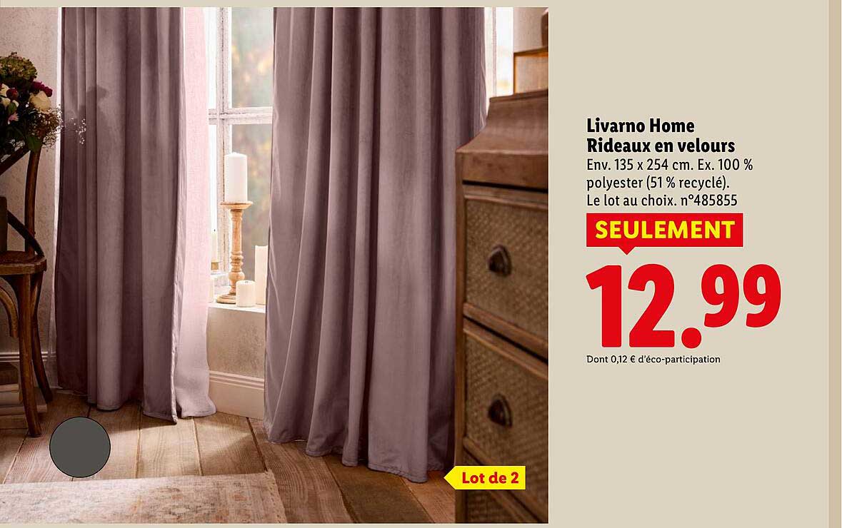 Livorno Home Rideaux en velours