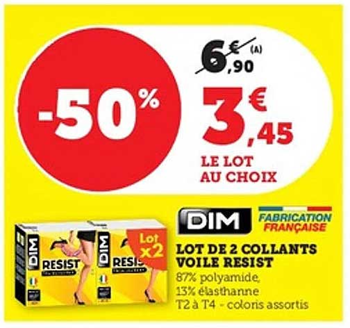 LOT DE 2 COLLANTS VOILE RESIST