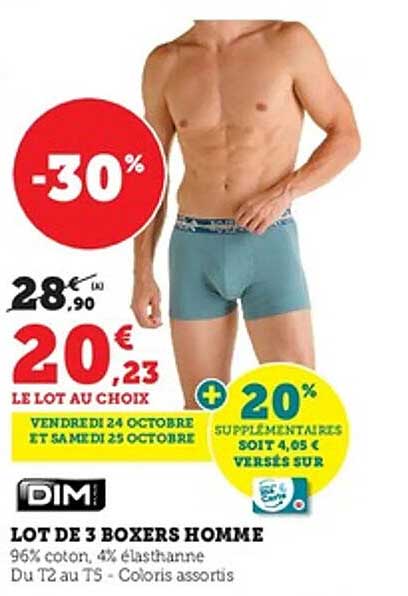 LOT DE 3 BOXERS HOMME