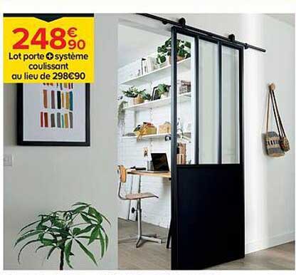 Lot porte + système coulissant